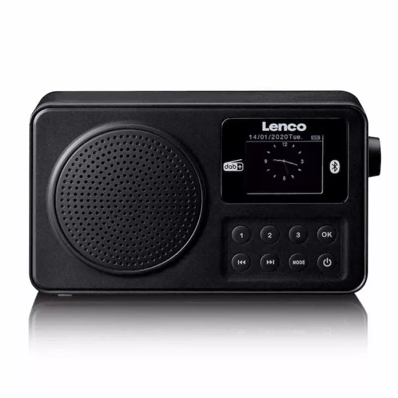 Lenco PDR-033BK Portable DAB+/FM Radio with Bluetooth and Rechargeable Battery - Black