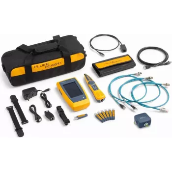 Fluke Networks LinkIQ Duo Industrial Ethernet Cable+Network Tester Kit with M12 Adapters, PoE, up to 10 Gb/s, Li-Ion, CAT 3-8 6029135