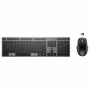 HPINC HP 725 - Tastatur-und-Maus-Set - multifunktional, wiederaufladbar, betrieben mit Superkondensator - full size - kabellos - Nachtfall Schwarz -