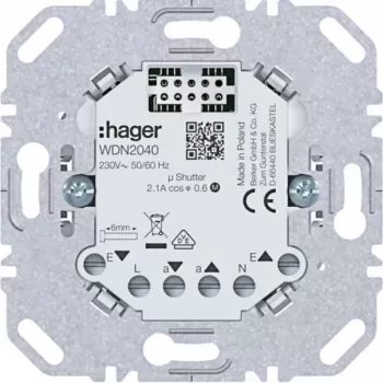 HAGER WDN2040 Universal Push-Button Dimmer Insert, Flush-Mounted, 1-Gang, 230V, 20-400W