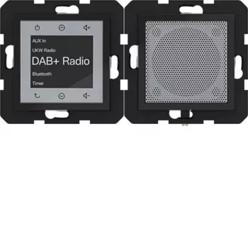 HAGER WAN6110BG Radio Touch UP DAB+ Bluetooth Speaker Flush-Mounted Glossy Black