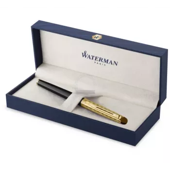 Waterman Hemisphere Rollerball Pen - Fine, Gloss Black with Chrome Trim, Gift Box 2225136