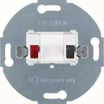 Hager WDF4800PW1 Loudspeaker Connection Socket, 1-Gang, Polar White Matt
