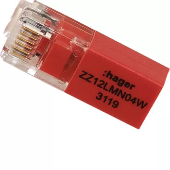 Hager Termination Resistor ZZ12LMN04W RJ12 for LMN Module 120 Ohm