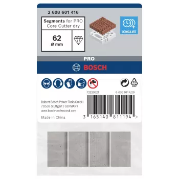 Bosch 2608601416 Diamond Segments for Dry Core Bits, 4-Pack