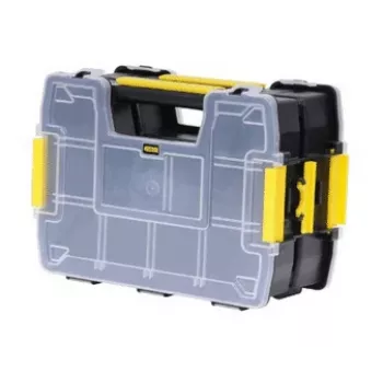 STANLEY SortMaster Junior Parts Organizer with 10 Adjustable Compartments, Black/Yellow, STST1-71197