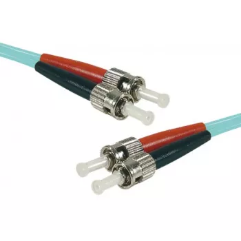 EXERTIS CONNECT HD OM3 Duplex ST-ST Multimode Fiber Patch Cable, 50/125 µm, Aqua, 15 m 392777