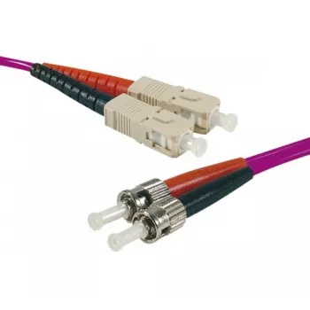 EXERTIS CONNECT Fiber Optic Patch Cable Eco, OM4 50/125µm, ST to SC Duplex, Erika-Violet, 5m 392824