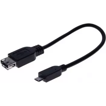EXERTIS CONNECT Micro USB OTG Adapter Cable, USB-A Female to Micro-B Male, 0.15 m, Black 532416