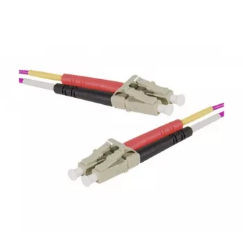 EXERTIS CONNECT 10m LC/UPC to LC/UPC OM4 Multimode Duplex Fibre Patch Cable, LSZH, Erika Violet 392786