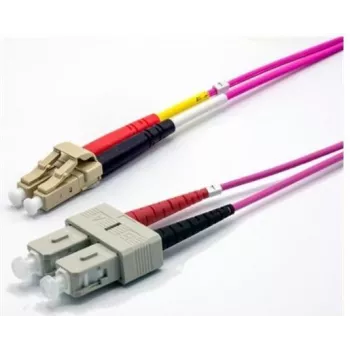EKIVALAN OM4 Duplex Fibre Patch Cable LC/SC, 50/125 µm, Heather Violet, 5 m COZOM4DCLC2SE0050A