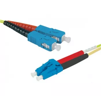EXERTIS CONNECT Fibre Optic Patch Cable Eco OS2 SC Duplex to LC Duplex 3m Yellow 392863