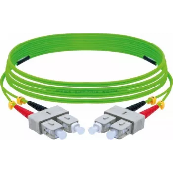 EXERTIS CONNECT OM5 SC Duplex to SC Duplex UPC Fibre Patch Cable, 50/125 µm, Lime Green, 5 m 392904