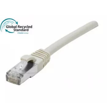EXERTIS CONNECT Cat. 6A S/FTP Patch Cable, TPE, Halogen-Free, GRS-Certified, Snagless, Grey, 0.3 m 854501