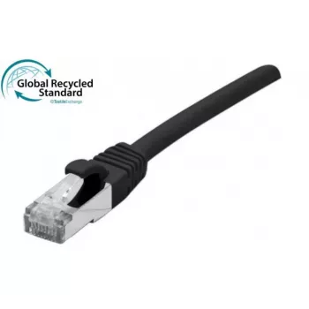 EXERTIS CONNECT RJ45 Patch Cable Cat. 6, F/UTP, GRS-certified, Black, 0.3 m (854646)