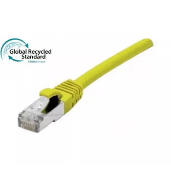 EXERTIS CONNECT Cat. 6A S/FTP Patch Cable, 2 m, Yellow, Halogen-Free TPE, GRS Certified, Latch Protection 854541
