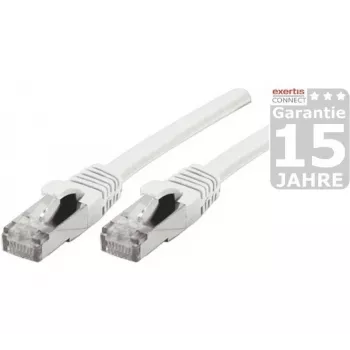 EXERTIS CONNECT Cat 6A S/FTP Patch Cable, 0.5 m, White 858499
