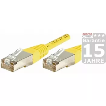 EXERTIS CONNECT Cat.5e F/UTP Patch Cable, 0.3m, Yellow 857090
