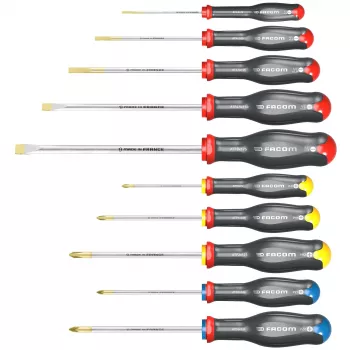 Facom Protwist® Universal Screwdriver Set 10-Piece SL/PH/PZ ATW.J10PB