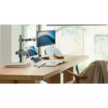 EXERTIS CONNECT Desk Mount Kit for Monitor and Laptop, 13-32 inch, Steel, Pole Clamp/Grommet, Articulating Arms, VESA 75/100 915170