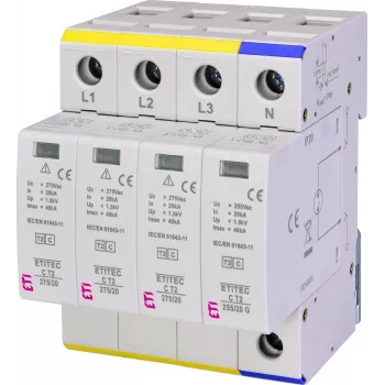 ETI ETITEC C T2 275/20 3+1 Surge Protective Device Type 2, 275 V AC, 4-Pole 002440403