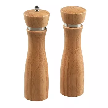 Kesper Salt and Pepper Grinder Set, Natural Wood, Ceramic Mechanism, Adjustable Coarse-Fine, 18 cm