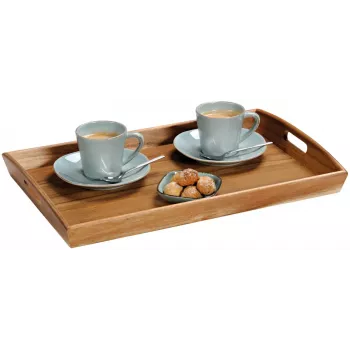 KESPER Acacia Wood Serving Tray 48x31x5.5 cm, Rectangular, Natural Oiled