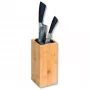 Kesper Bamboo Knife Block with Flexible Fiber Insert, Natural Wood, Holds Up to 10 Knives
