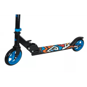 SCHILDKROT Junior Kick Scooter City Scooter Runabout, Blue, Aluminum Deck and Handlebar, 145 mm PU Wheels, 3-Level Height Adjustable, Foldable 510303