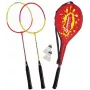 SCHILDKROT Badminton Set 2-Player, Red/Yellow, Hardened Steel Rackets, Recreational Quality, 970902