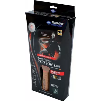 Donic Schildkröt 788450 Table Tennis Bat for Beginners and Recreational Players - Black Rubber, Wood Handle, Concave, 5-Ply Blade, 1.0mm Sponge, ITTF Non-Approved