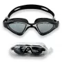 SCHILDKRÖT Murano Adult Swimming Goggles, White/Black, Soft Silicone Seals, Split Strap, Anti-Fog, UV Protection 940056