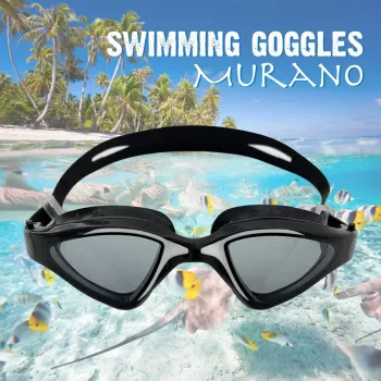 SCHILDKRÖT Murano Adult Swimming Goggles, White/Black, Soft Silicone Seals, Split Strap, Anti-Fog, UV Protection 940056