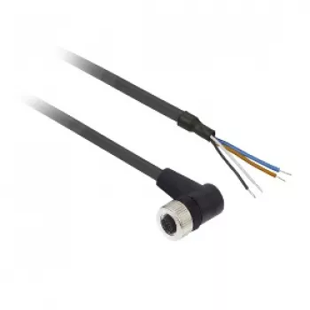 TMSS GERMANY Telemechanique Sensors M12 Female Straight 4-Pin PUR Cable, 2 m, Black XZCP1241L2