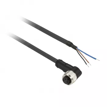 TMSS GERMANY Telemechanique Sensors M12 Female Pre-wired Connector Cable, 4-Pin, 5m PUR, Black, Straight, IP67/IP65/IP69K, 4A, 250V AC/DC, OsiSense XZ Series - XZCP0666L5