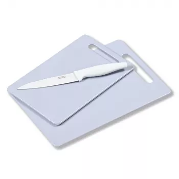 KESPER 3-Piece Plastic Cutting Board Set, Anthracite, Dishwasher Safe, Non-Slip, Juice Groove