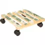 WAGNER design yourself Plant Roller GH0645 Square Wood Motif 29 x 8 cm, Natural Birch Plywood, 4 Swivel Castors, 100 kg Load 20064501