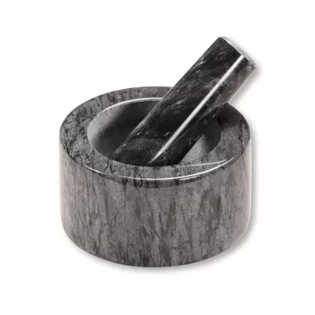 Kesper Piesta Marble Mortar and Pestle Set, Black