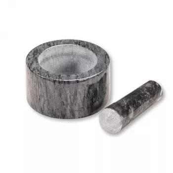 Kesper Piesta Marble Mortar and Pestle Set, Black
