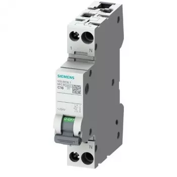 SIEMENS SENTRON 5SL6 Miniature Circuit Breaker 5SL6016-6, 1P+N, B16, 6kA, 230V