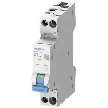 Siemens 5SY1706-2 1-Pole 6A C-Curve MCB with Integrated Auxiliary Switch