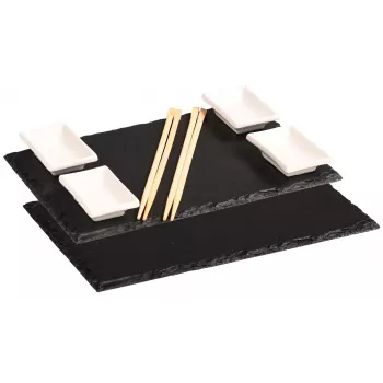 Kesper Acacia Wood Serving Plate Set, 2 Pieces, 30 x 15 x 1.5 cm, Natural Oiled
