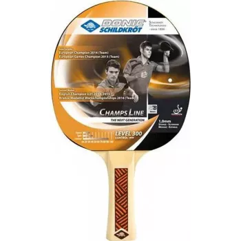 DONIC SCHILDKRÖT Champs Line 300 Table Tennis Bat - FSC Certified 5-Ply Special Plywood, Jade Rubber, Concave Handle, Beginner 705132