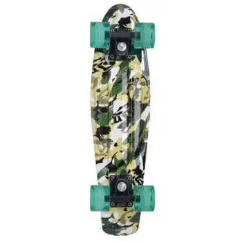 SCHILDKROT Retro Skateboard Free Spirit Camouflage Polypropylene (PP), Reinforced Deck 560 x 140 mm, 1 Piece (510781)