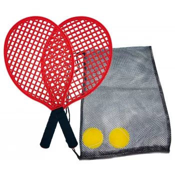 Schildkröt Beach Tennis Set, Black/Red – 2 Plastic Rackets and Soft Ball 970130