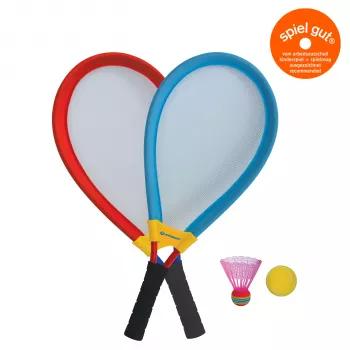 SCHILDKROT Giant Racket Set Blue/Red Oversized Rackets with Net Stringing 970150