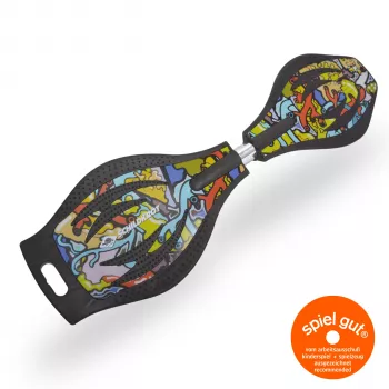 SCHILDKROT Waveboard Good Vibes Graffiti Large Plastic Deck with Anti-Slip Structure 510801