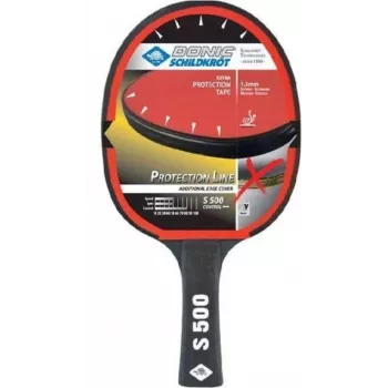 DONIC SCHILDKRÖT Protection Line S500 Learning Table Tennis Bat, Black/Red, Jade Smooth Rubber 713055