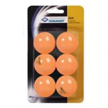DONIC SCHILDKRÖT Jade Table Tennis Balls, 6-Pack, Orange, Plastic, for Hobby Players 618378