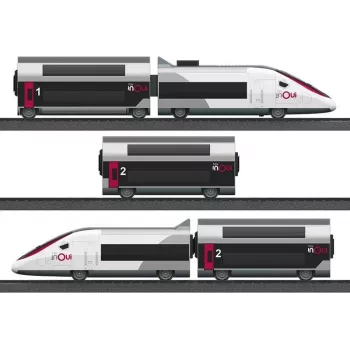 Märklin TGV Duplex H0 5-Part Digital Train Set with Mobile Station 2, White/Black 029406